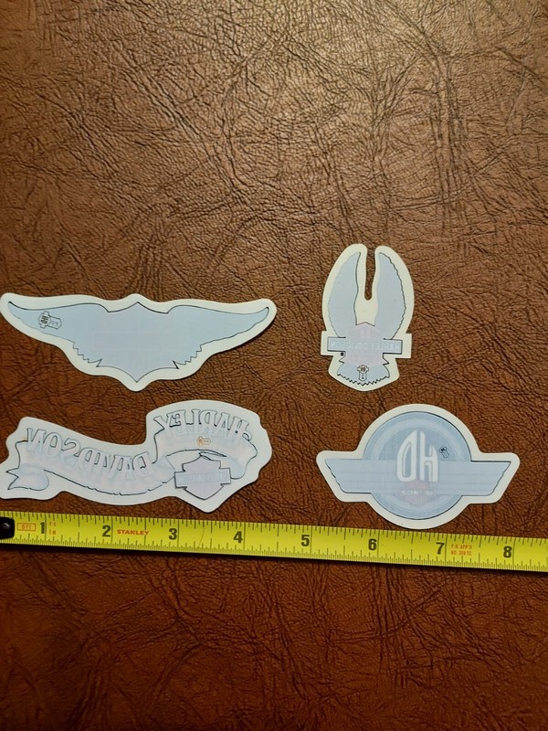 Harley Davidson 4 Vintage small window stickers