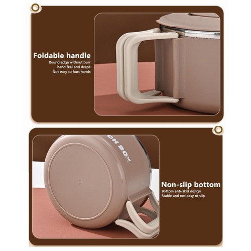 Stainless Steel Instant Noodles Bowl w/Sealing Lid Soup Thermal Mug Phone Holder - Picture 11 of 15