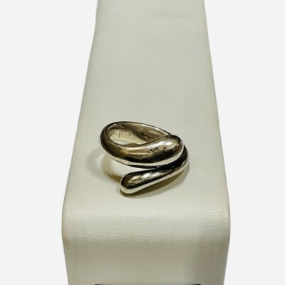 Tiffany Co Elsa Peretti Teardrop Ring Wrap Snake Size 6.5 Sterling