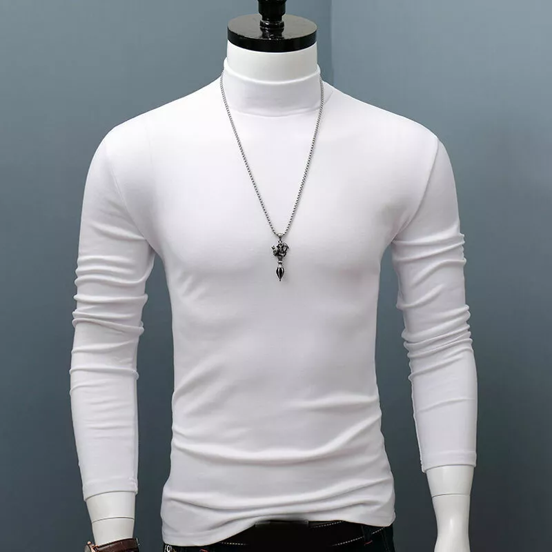 Men's Solid Turtle Neck Sweater Top T-Shirt Shirt Tee Soft Winter Warm Pullover