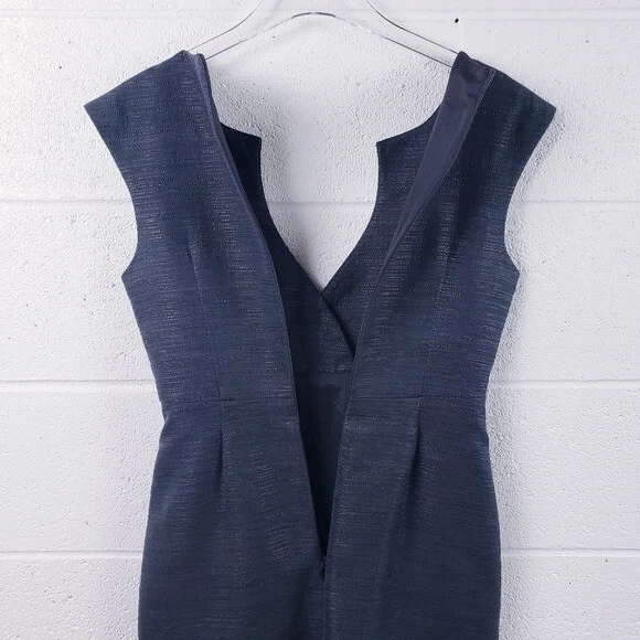 Trina Turk Textured Sheath Dress Black Sleeveless Knee Length Black Size 2 - Image 4 of 4