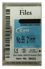 *6-Pieces* Kerr K-Files Hand Files Size-55 Length 21mm 06022