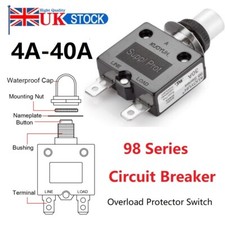 98Series 5A-40A Thermal Switch Circuit Breaker Overload Protect & Waterproof Cap