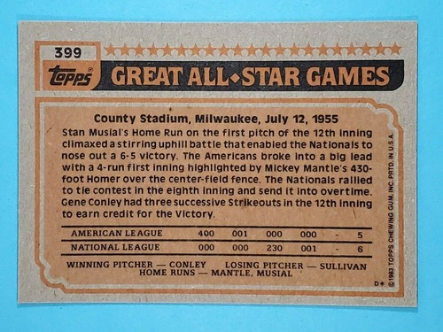 1983 Topps All-Star Mike Schmidt Philadelphia Phillies #399 ⚾ - Picture 2 of 2