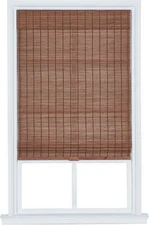23 in. W x 64 in. L Home Basics Pecan Cordless Bamboo Roman Shade  WS14022C-2364