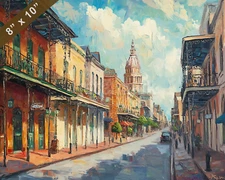 French Quarter in New Orleans oil painting 8x10 Print