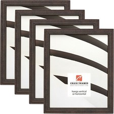 Craig Frames Farnsworth, 0.75" Antique Black Wood Picture Frame 4-Pack