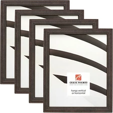 Craig Frames Farnsworth, 0.75"  Antique Black Wood Picture Frame 4-Pack
