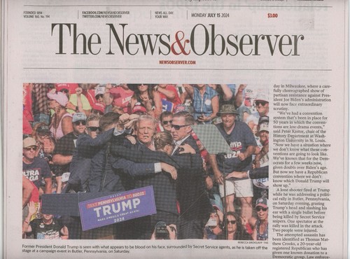 Donald Trump Shot At Rally Newspaper - The News & Observer - Picture 2 of 2