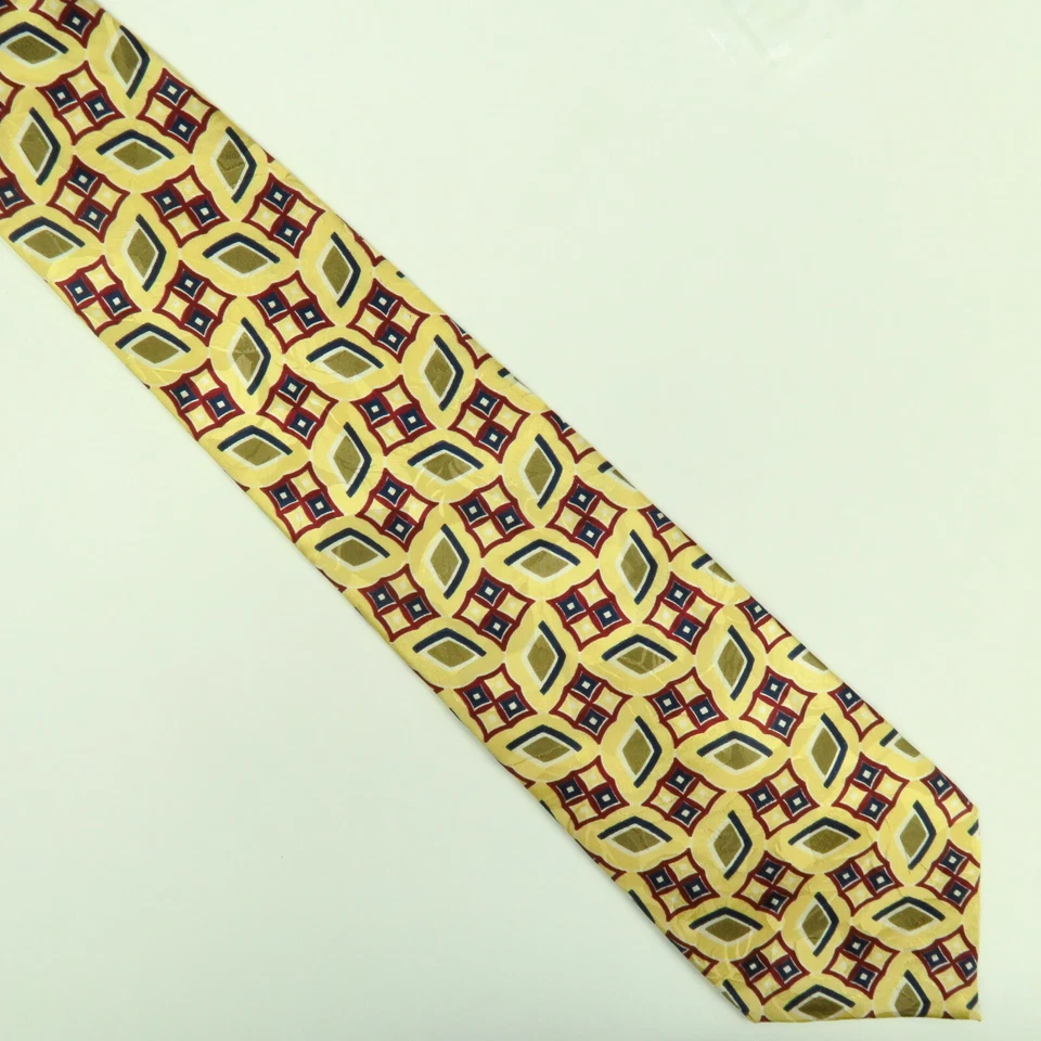 Мужские абстрактные бриллианты Albert Nipon Studio желтый красный синий геометрический узор 56 дюймов x 4 дюйма - Изображение 2 из 4