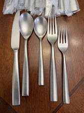 Pottery Barn Collins Tumbled Stainless Steel 20-Piece Flatware Set Service for 4