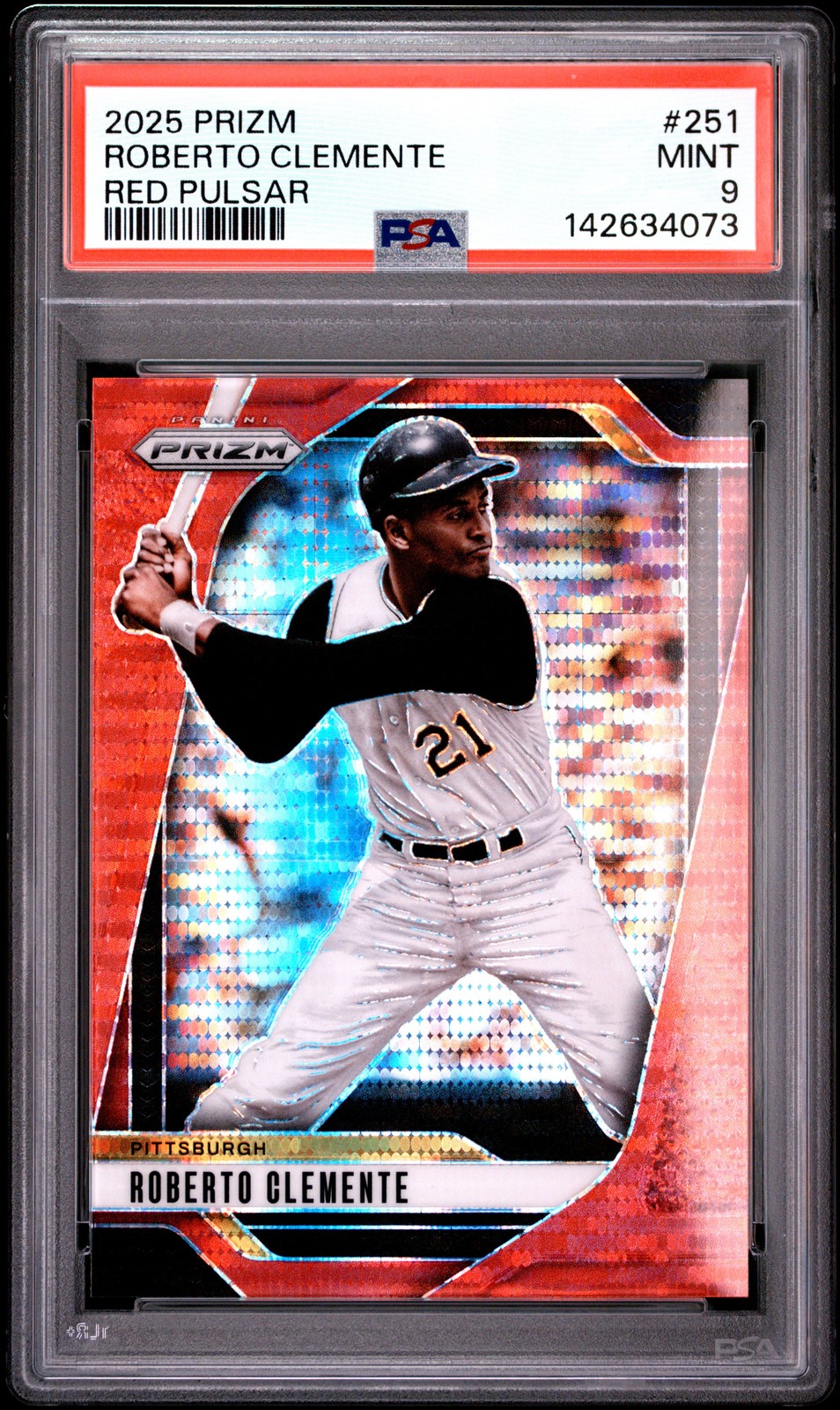 2025 PANINI PRIZM RED PULSAR #251 ROBERTO CLEMENTE 9/399 PSA 9
