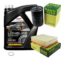 Mann Inspektionspaket 5L Mannol Longlife 5W-30 FüR Audi A4 1.6 1.8 T A6 VW