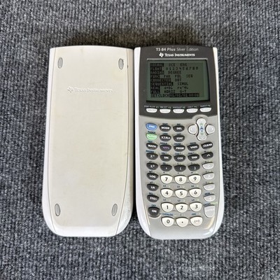Texas Instruments TI-84 Plus Silver Edition Graphing Calculator & Cover Tested
