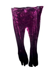 vintage crushed velvet bell bottom pants kucoon Burgundy Small Y2K Whimsy Goth