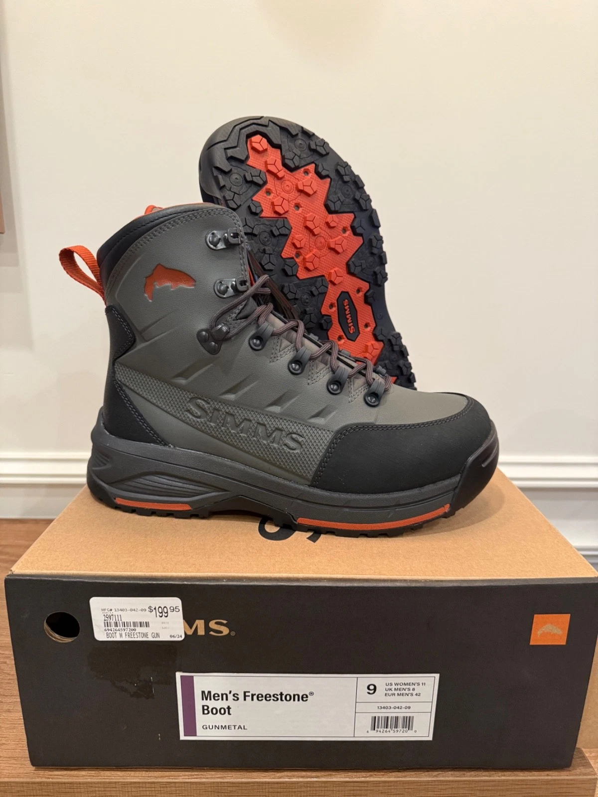 Simms Men's Freestone Wading Boot Gunmetal 9 NEW