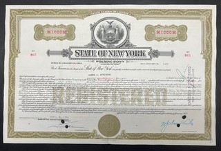 Sale066 👍 5x New York State Bond $1.000 Housing Bond