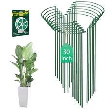 12 Pack 30 inch Plant Support Stakes, Heavy-Duty Half Round Peony Support, Ga...