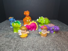 Vintage Fisher Price Little People Dinosaur Play Set Lot Of 8 Dinos Caveman