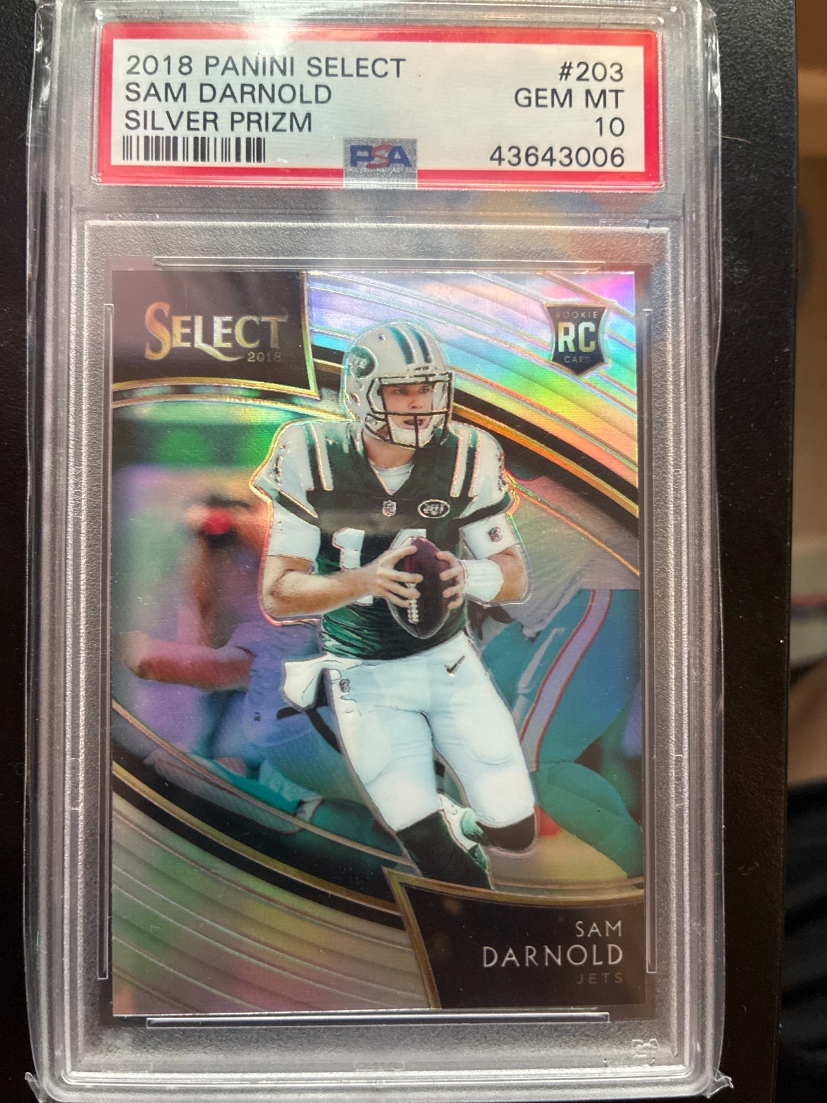 2018 PANINI SELECT SAM DARNOLD SILVER FIELD LEVEL PRIZM PSA 10 ROOKIE RC