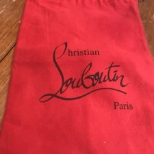 Christian Louboutin Paris Drawstring Dust Bag 9.5" x 14.5” Authentic Red Felt
