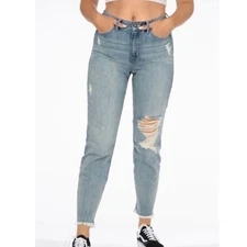 Rewash High Rise Distressed Mom Jeans 3 / 26 NWT