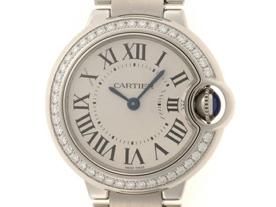 Cartier Ballon Bleu de 28mm W4BB0015 Diamond Silver Dial Quartz 2019 #DW313