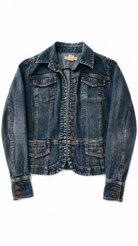 Abercrombie & Fitch Women’s Blue Denim Jacket Zip Front Long Sleeve Pockets