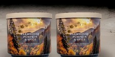 LOT OF 2 Bath  Body Works Farmhouse Pumpkin  Spice Scented Candle RETIRED RARE