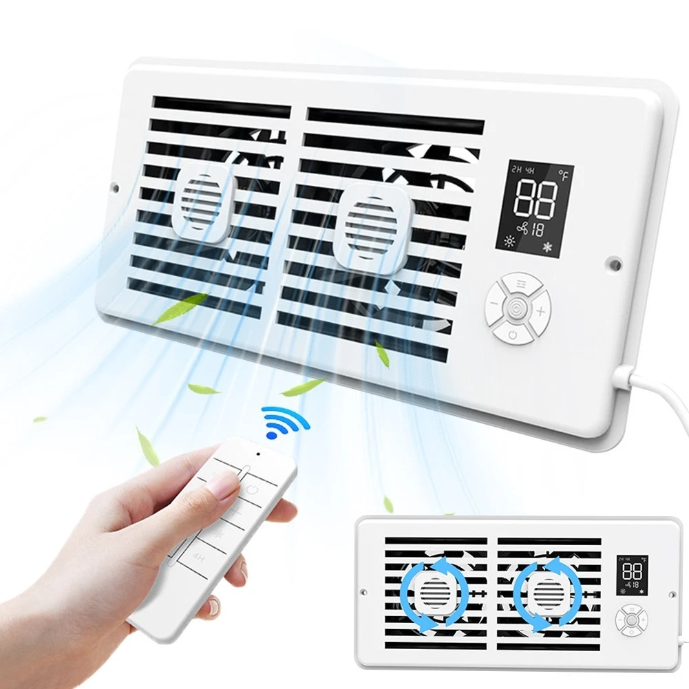 Smart Register Booster Fan with LCD Thermostat 10 Speeds Timer & Aroma Function