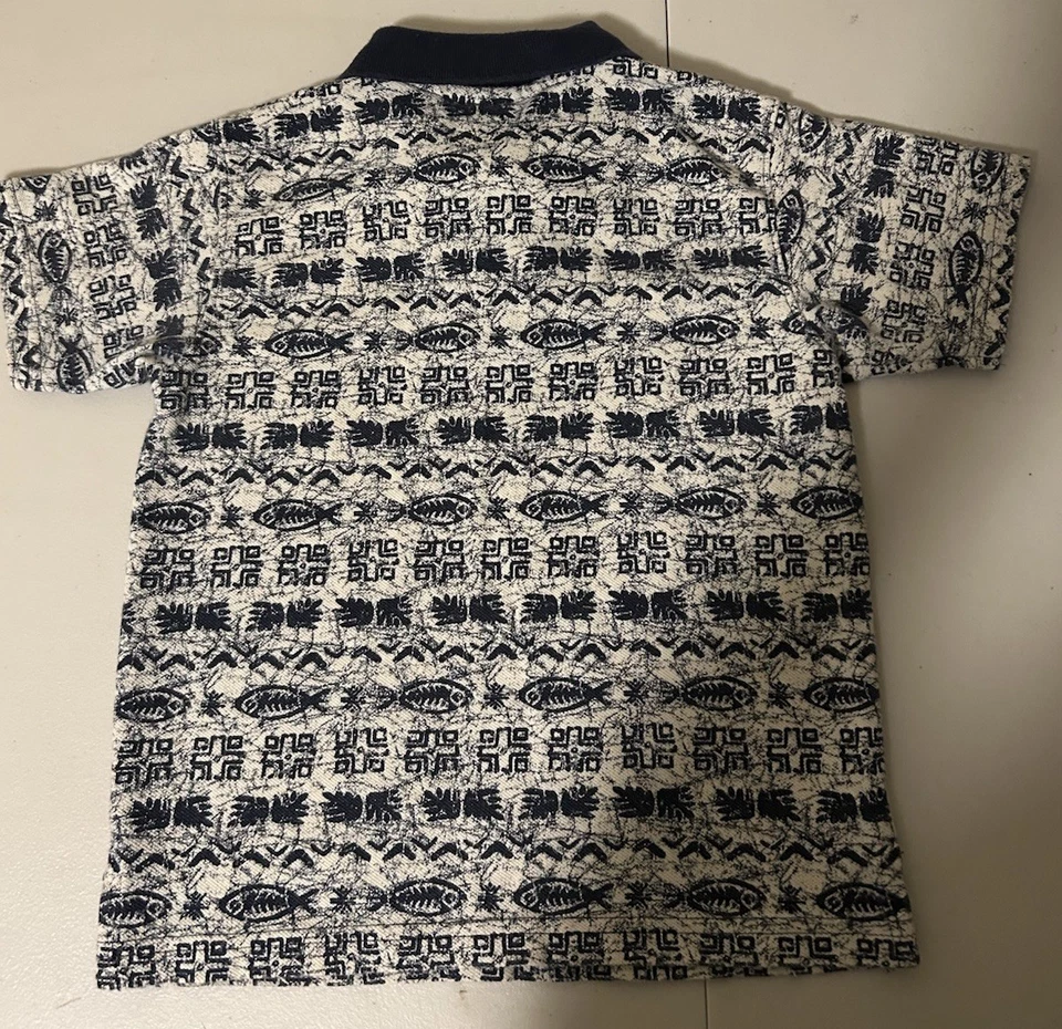 винтажный oshkosh синий рубашка-поло рыбы - Изображение 2 из 4