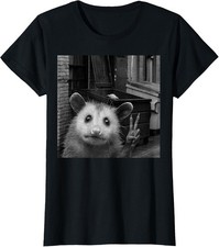 Opossum Selfie With Trash Bin Funny Gifts Design Fun Ladies' Crewneck T-Shirt