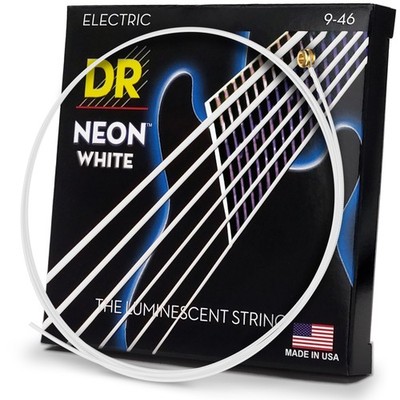 Neon White Electric Guitar Strings K3 Coated Light Medium 9-46 Hexagonal Core