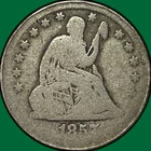 1857 Seated Liberty Quarter Almost Good AG Coin #33624