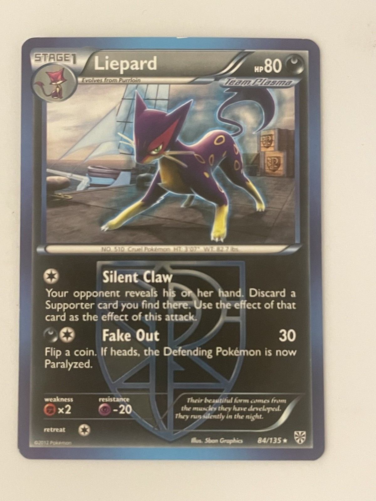 POKEMON LIEPARD 84/135 NON-HOLO RARE PLASMA STORM 