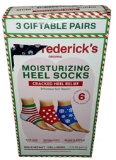 Dr. Frederick’s Moisturizing Heel Socks 3 Pairs – Cracked Heel Relief NEW
