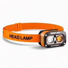 PAVLED Stirnlampe USB Wiederaufladbare Dual Lights Stirnlampe für Mini/F01, Schwarz