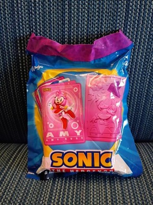 NEW 2026 Sonic the Hedgehog Amy Rose Trading Cards & Case Wendy's Kids Meal Toy