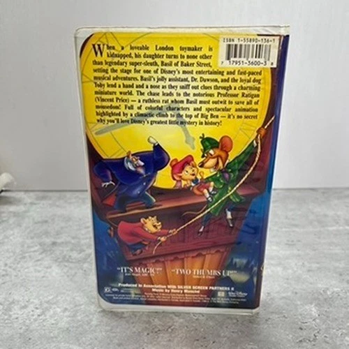 A Walt Disney Classic Animated Film The Great Mouse Detective VHS Tape - Image 2 of 4