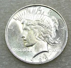 1922-D Peace Silver Dollar UNC Frosty White Luster in saflip #D293