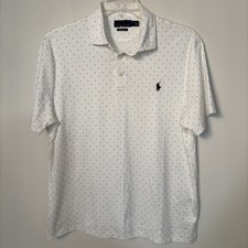 Polo Ralph Lauren Men  s Large White Classic Fit Soft Golf Polo Embroidered Pony