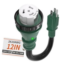 50 Amp to 15 Amp 110V RV Adapter Plug, 15A Male to 50A Female RV Power Adapter