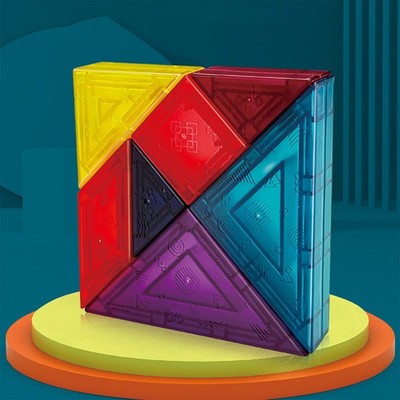 3D Magnetic Tangram Building Blocks Kids Brain Teaser Shape Recognition Tang BGS