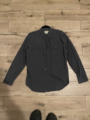 American Rag Men's Black White Striped Cotton Long Sleeve Button-Up Shirt S