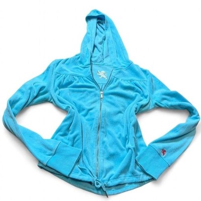 Vintage Y2K Express Blue Terrycloth Zip Up Hoodie, Women's Size M