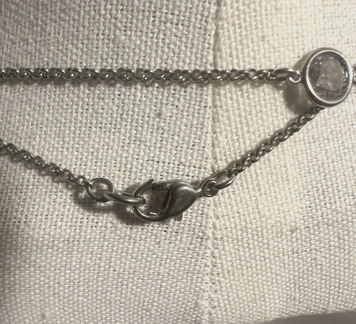 CACHE SilverTone Double Chain Station Necklace Cl… - image 5
