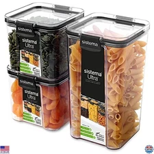 Sistema Tritan Ultra Airtight Pantry Storage Containers, 3-Pack, BPA-Free,
