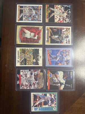 Ken Griffey Jr. 9 Card Lot Topps Stadium Club Leaf Donruss Mariners Reds HOF