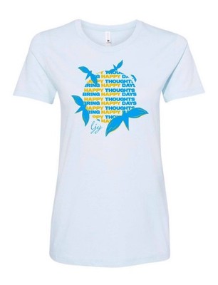 Happy Thoughts Woman's Tee Shirt Next Level Apparel Size Large