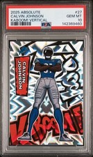 2025 Absolute CALVIN JOHNSON Vertical Kaboom! PSA 10 Gem Mint **Pop 3 **